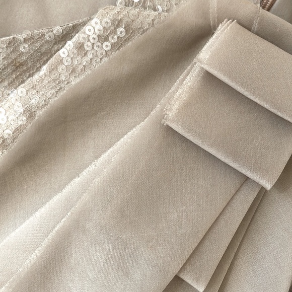 Sequin and silk top with ribbon detail - Picture 3 of 6